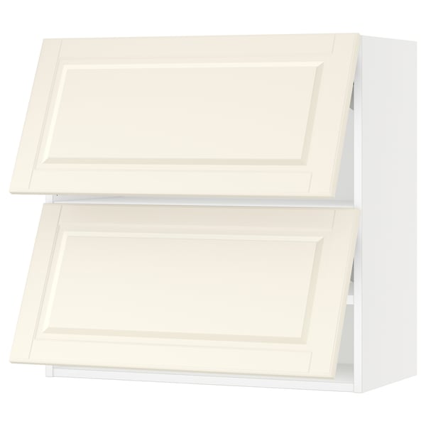 SEKTION Wall cab horizo 2 doors w push-open, white/Bodbyn off-white, 30x15x30 "