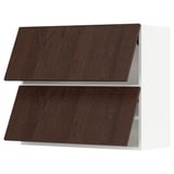SEKTION Wall cab horizo 2 doors w push-open, white/Sinarp brown, 36x15x30 "