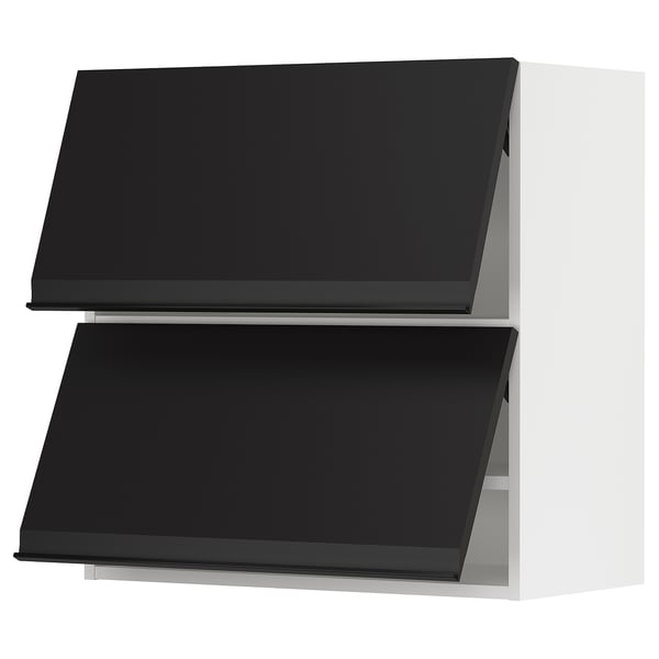 SEKTION Wall cab horizo 2 doors w push-open, white/Upplöv matt anthracite, 30x15x30 "