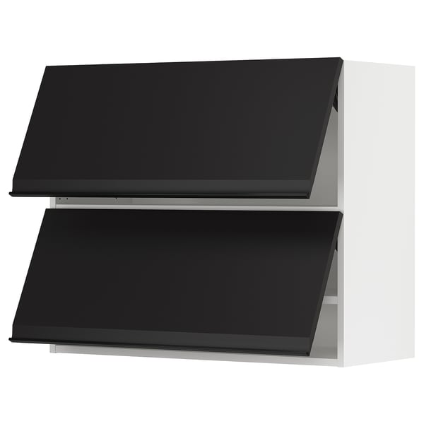 SEKTION Wall cab horizo 2 doors w push-open, white/Upplöv matt anthracite, 36x15x30 "