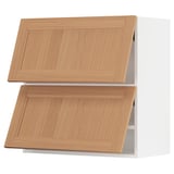 SEKTION Wall cab horizo 2 doors w push-open, white/Vedhamn oak, 30x15x30 "