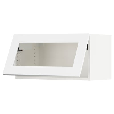 SEKTION Wall cab horizontal w glass door, white/Axstad matt white, 30x15x15 "