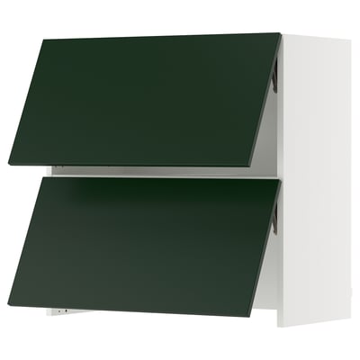 SEKTION Wall cab w built-in extractor hood, white/Havstorp deep green, 30x15x30 "