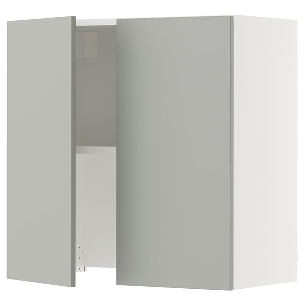 SEKTION Wall cab w built-in extractor hood, white/Havstorp light gray, 30x15x30 "