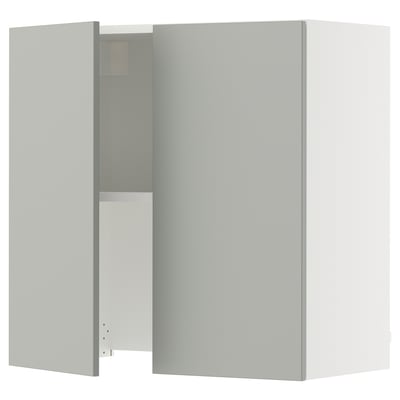 SEKTION Wall cab w built-in extractor hood, white/Havstorp light gray, 30x15x30 "