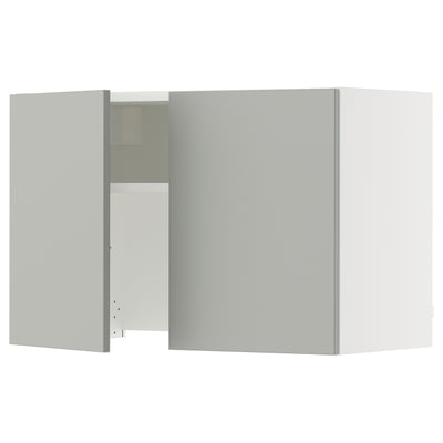 SEKTION Wall cab w built-in extractor hood, white/Havstorp light gray, 30x15x20 "