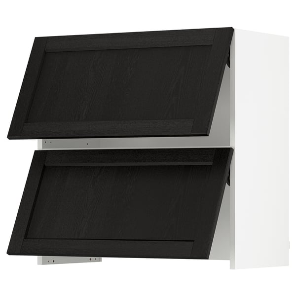 SEKTION Wall cab w built-in extractor hood, white/Lerhyttan black stained, 30x15x30 "