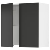 SEKTION Wall cab w built-in extractor hood, white/Nickebo matt anthracite, 30x15x30 "