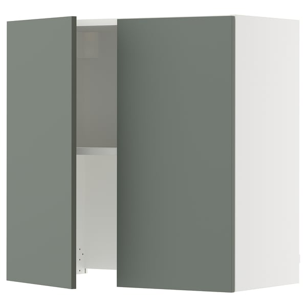 SEKTION Wall cab w built-in extractor hood, white/Nickebo matt grey-green, 30x15x30 "