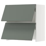 SEKTION Wall cab w built-in extractor hood, white/Nickebo matt grey-green, 30x15x30 "