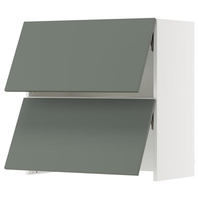 SEKTION Wall cab w built-in extractor hood, white/Nickebo matt grey-green, 30x15x30 "