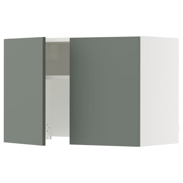 SEKTION Wall cab w built-in extractor hood, white/Nickebo matt grey-green, 30x15x20 "