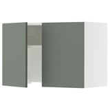 SEKTION Wall cab w built-in extractor hood, white/Nickebo matt grey-green, 30x15x20 "