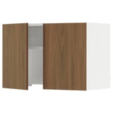 SEKTION Wall cab w built-in extractor hood, white/Tistorp brown walnut effect, 30x15x20 "