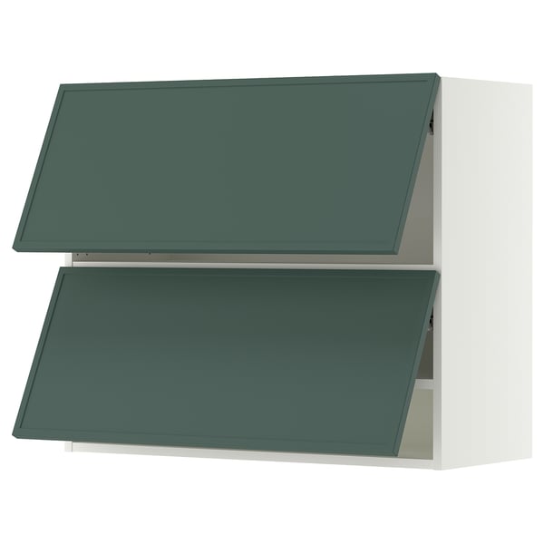 SEKTION Wall cabinet horizontal w 2 doors, white/Aspudden dark gray-green, 36x15x30 "