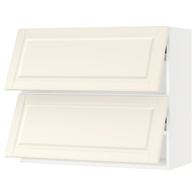 SEKTION Wall cabinet horizontal w 2 doors, white/Bodbyn off-white, 36x15x30 "