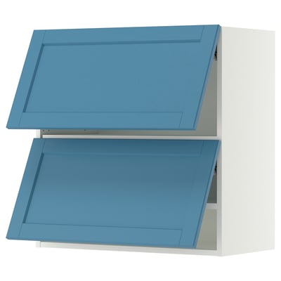 SEKTION Wall cabinet horizontal w 2 doors, white/Lerhyttan blue, 30x15x30 "