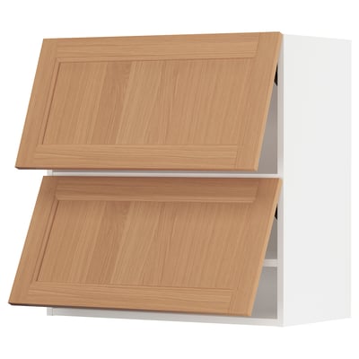 SEKTION Wall cabinet horizontal w 2 doors, white/Vedhamn oak, 30x15x30 "
