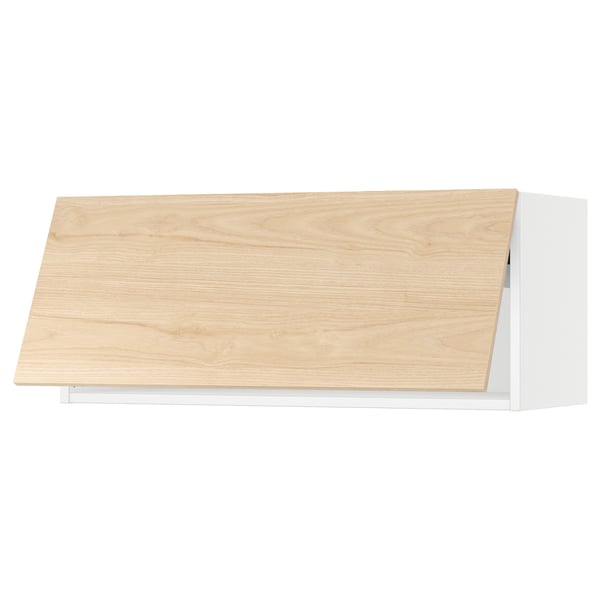 SEKTION Wall cabinet horizontal w push-open, white/Askersund light ash effect, 36x15x15 "