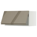 SEKTION Wall cabinet horizontal w push-open, white/Voxtorp high-gloss dark grey-brown, 30x15x15 "