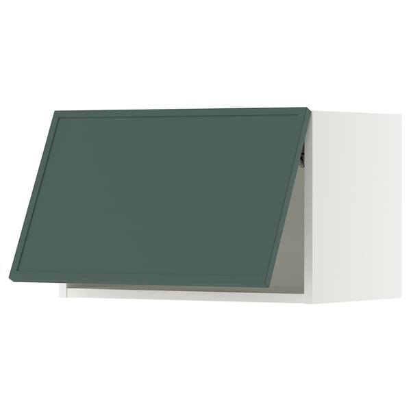 SEKTION Wall cabinet horizontal, white/Aspudden dark gray-green, 24x15x15 "