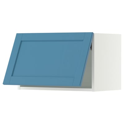 SEKTION Wall cabinet horizontal, white/Lerhyttan blue, 24x15x15 "