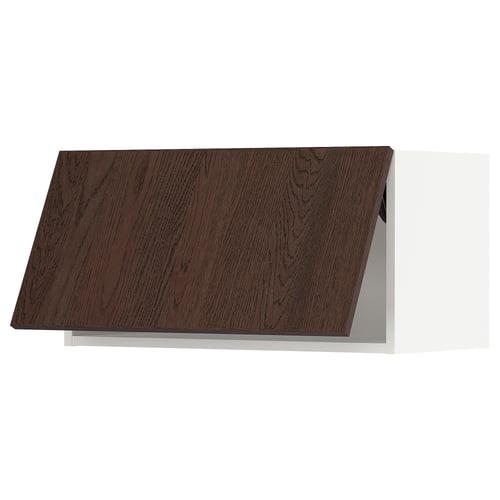 Ikea SEKTION kitchen unit, dark brown, wooden with white sides, rectangular, modern design.