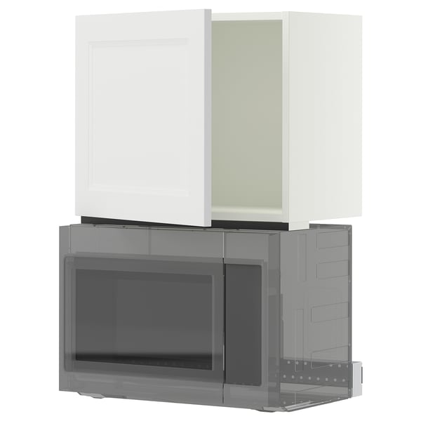 SEKTION white kitchen cabinet set, modern design, snap-on hinges, 19mm thick.