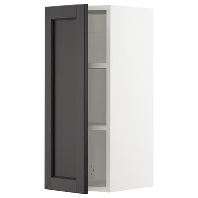 SEKTION Wall cabinet, white/Lerhyttan black stained, 12x15x30 "