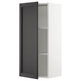 SEKTION Wall cabinet, white/Lerhyttan black stained, 18x15x40 "