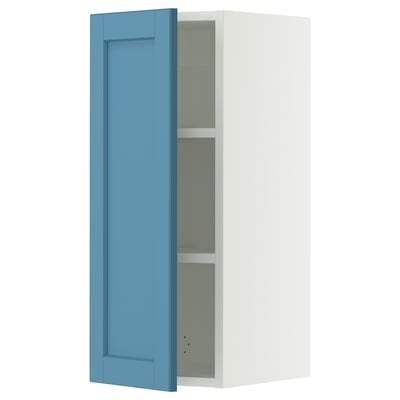 SEKTION Wall cabinet, white/Lerhyttan blue, 12x15x30 "
