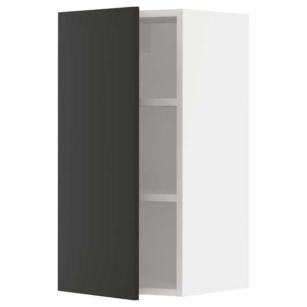 SEKTION Wall cabinet, white/Nickebo matt anthracite, 15x15x30 "