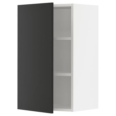 SEKTION Wall cabinet, white/Nickebo matt anthracite, 18x15x30 "