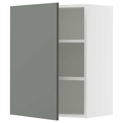 SEKTION Wall cabinet, white/Nickebo matt grey-green, 24x15x30 "