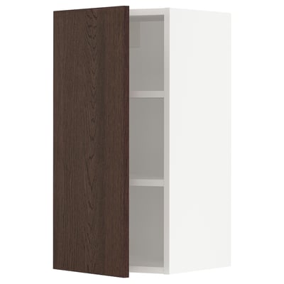 SEKTION Wall cabinet, white/Sinarp brown, 15x15x30 "
