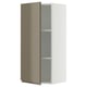 SEKTION Wall cabinet, white/Voxtorp high-gloss dark grey-brown, 18x15x40 "