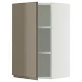 SEKTION Wall cabinet, white/Voxtorp high-gloss dark grey-brown, 18x15x30 "