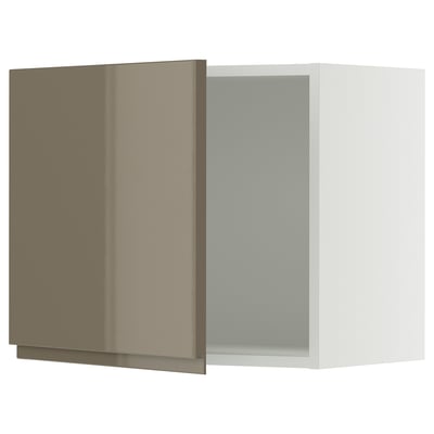 SEKTION Wall cabinet, white/Voxtorp high-gloss dark grey-brown, 24x15x20 "