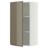 SEKTION Wall cabinet, white/Voxtorp high-gloss dark grey-brown, 21x15x40 "