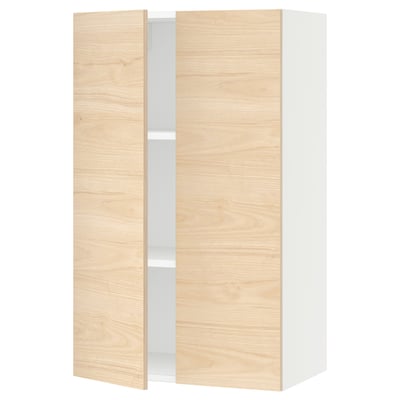 SEKTION Wall cabinet with 2 doors, white/Askersund light ash effect, 24x15x40 "