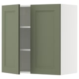 SEKTION Wall cabinet with 2 doors, white/Axstad gray-green, 30x15x30 "