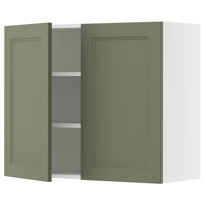 SEKTION Wall cabinet with 2 doors, white/Axstad gray-green, 36x15x30 "