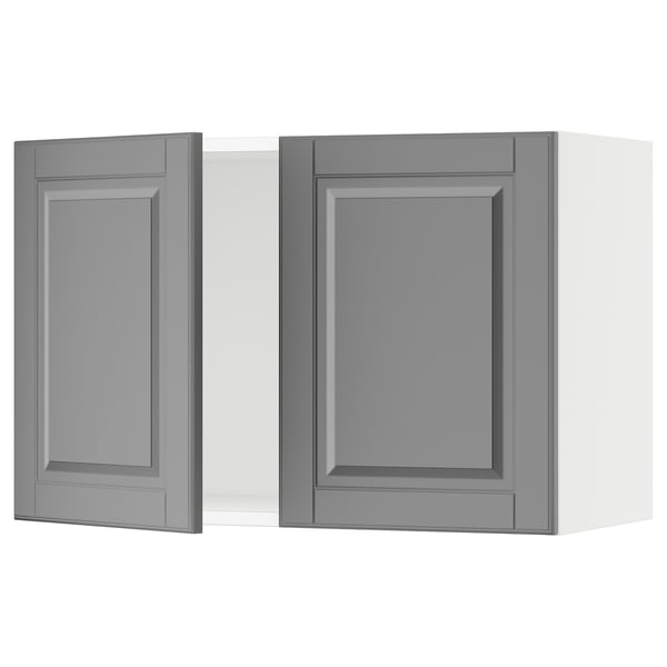SEKTION Wall cabinet with 2 doors, white/Bodbyn gray, 30x15x20 "