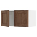 SEKTION Wall cabinet with 2 doors, white Enköping/brown walnut effect, 30x15x15 "