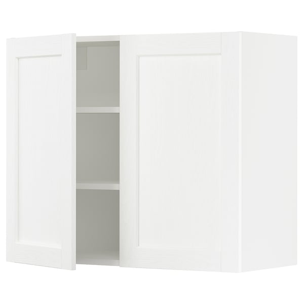 SEKTION Wall cabinet with 2 doors, white Enköping/white wood effect, 36x15x30 "