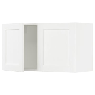 SEKTION Wall cabinet with 2 doors, white Enköping/white wood effect, 36x15x20 "