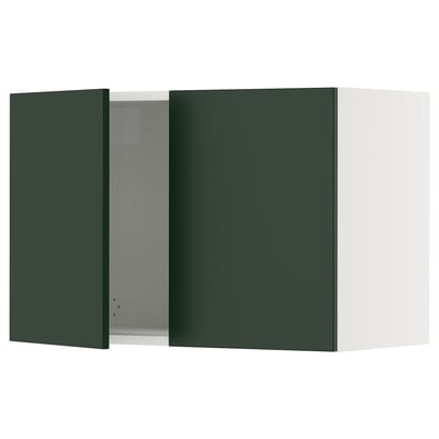 SEKTION Wall cabinet with 2 doors, white/Havstorp deep green, 30x15x20 "