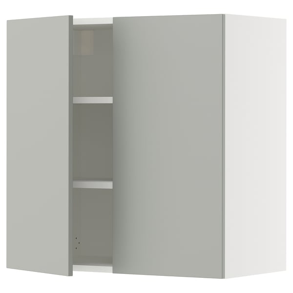 SEKTION Wall cabinet with 2 doors, white/Havstorp light gray, 30x15x30 "