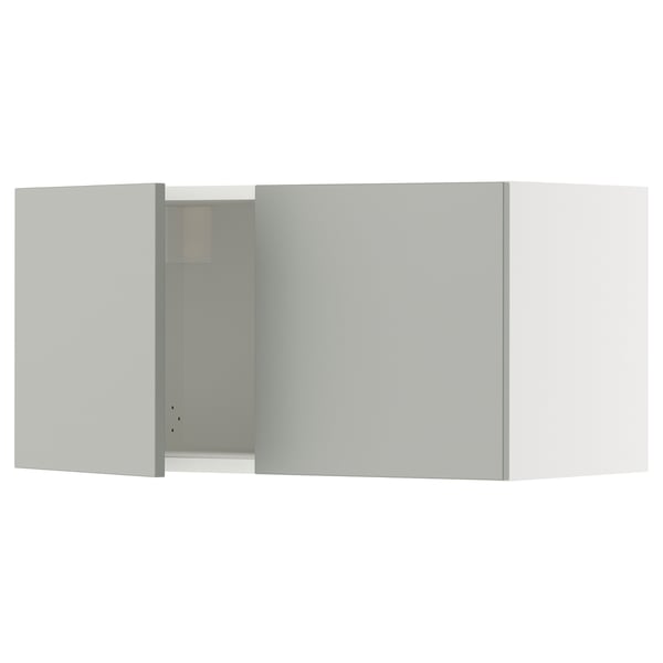 SEKTION Wall cabinet with 2 doors, white/Havstorp light gray, 30x15x15 "