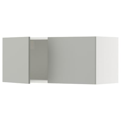 SEKTION Wall cabinet with 2 doors, white/Havstorp light gray, 36x15x15 "